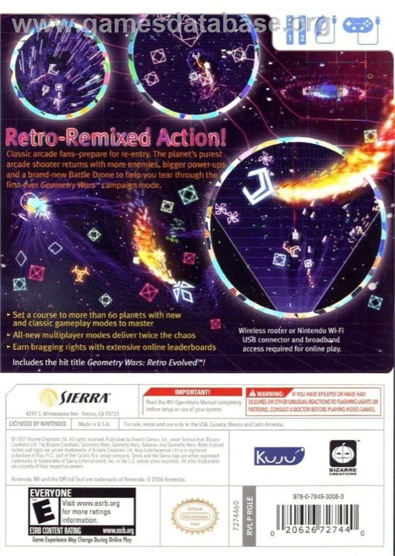 Geometry Wars Galaxies - Nintendo Wii - Artwork - Box Back