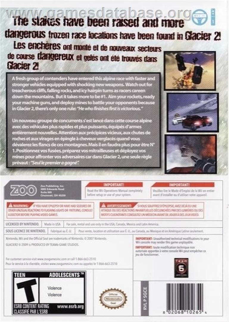 Glacier 2 - Nintendo Wii - Artwork - Box Back