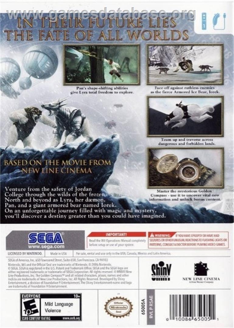 Golden Compass, The - Nintendo Wii - Artwork - Box Back