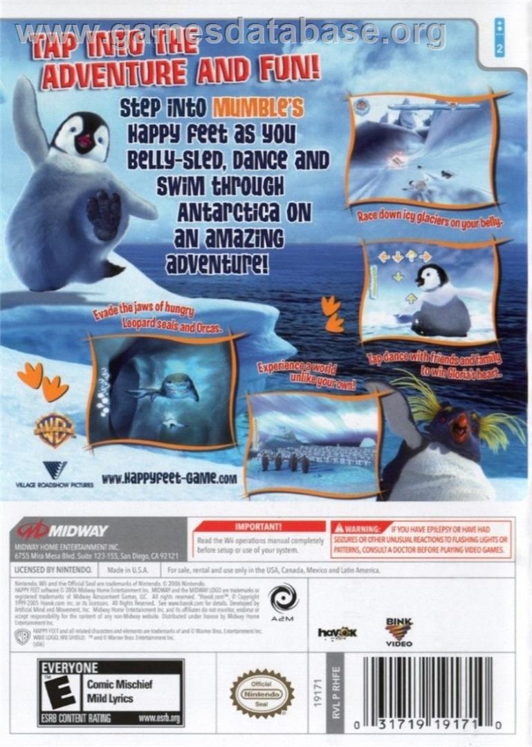 Happy Feet - Nintendo Wii - Artwork - Box Back