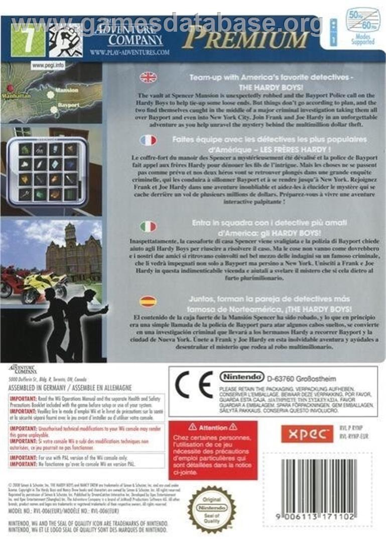 Hardy Boys - The Hidden Theft, The - Nintendo Wii - Artwork - Box Back