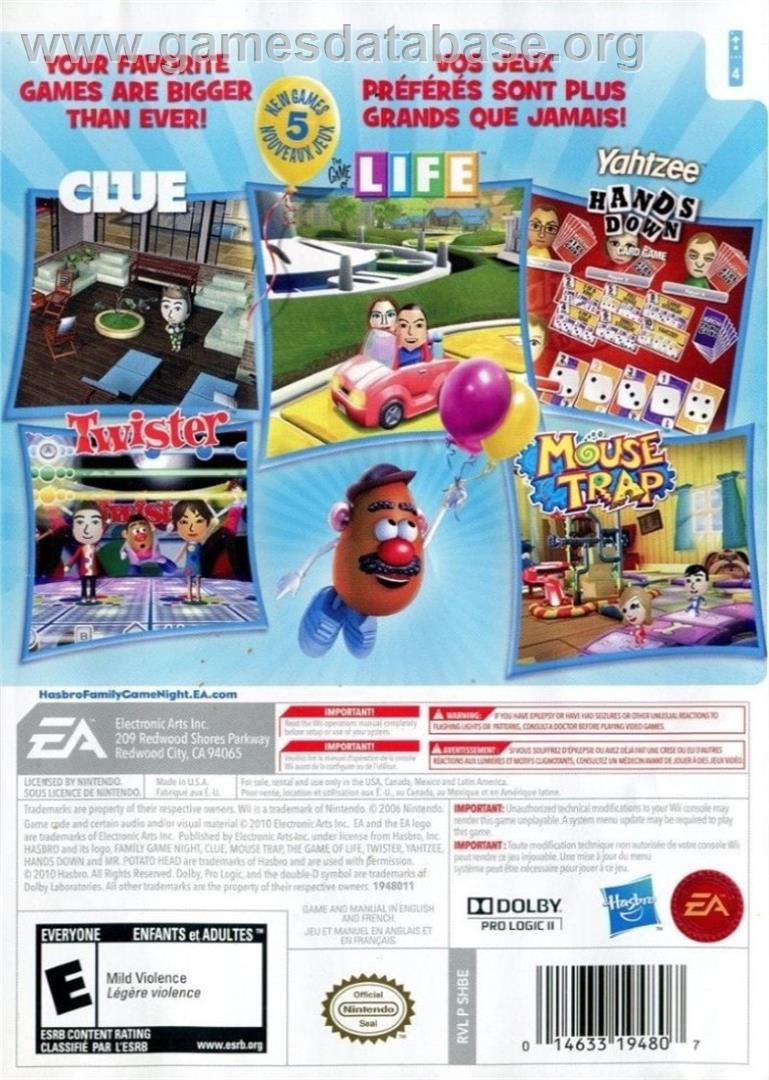 Hasbro - Ce Soir On Joue En Famille 3 - Nintendo Wii - Artwork - Box Back