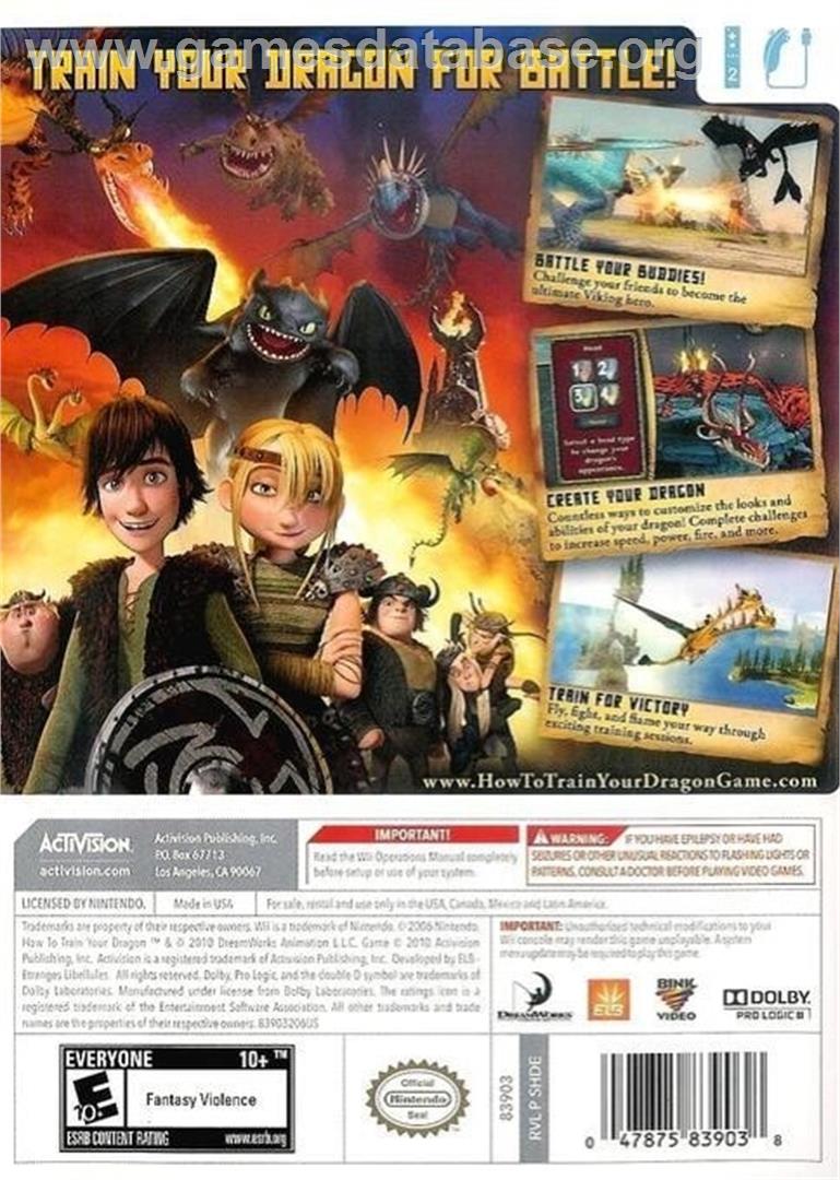How To Train Your Dragon - Nintendo Wii - Artwork - Box Back