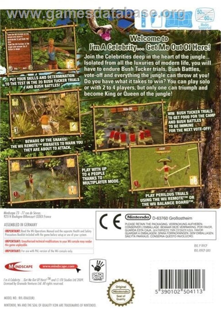I'm A Celebrity... Get Me Out of Here! - Nintendo Wii - Artwork - Box Back