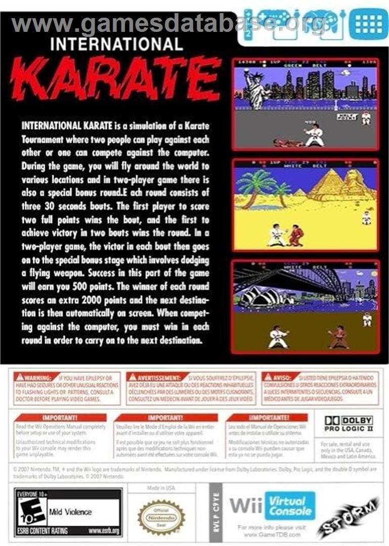 International Karate (C64) - Nintendo Wii - Artwork - Box Back