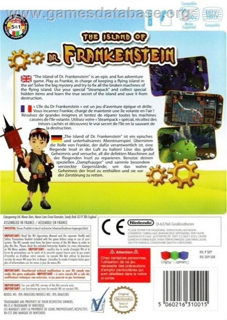Island of Dr. Frankenstein, The - Nintendo Wii - Artwork - Box Back