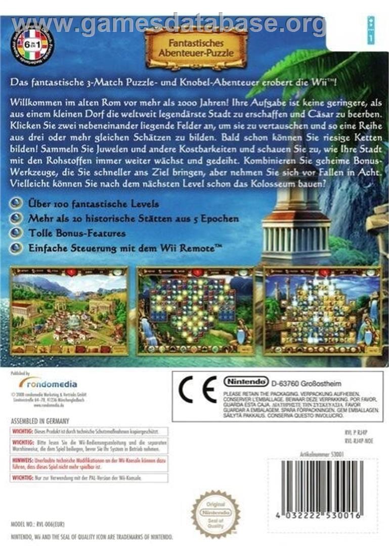 Jewel Master - Cradle of Rome - Nintendo Wii - Artwork - Box Back