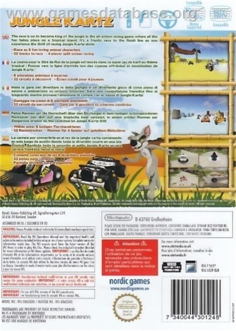 Jungle Kartz - Nintendo Wii - Artwork - Box Back