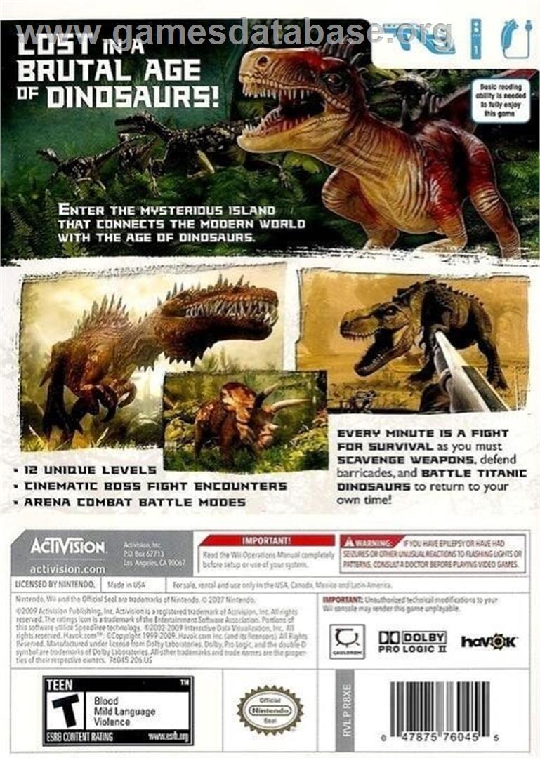 Jurassic - The Hunted - Nintendo Wii - Artwork - Box Back