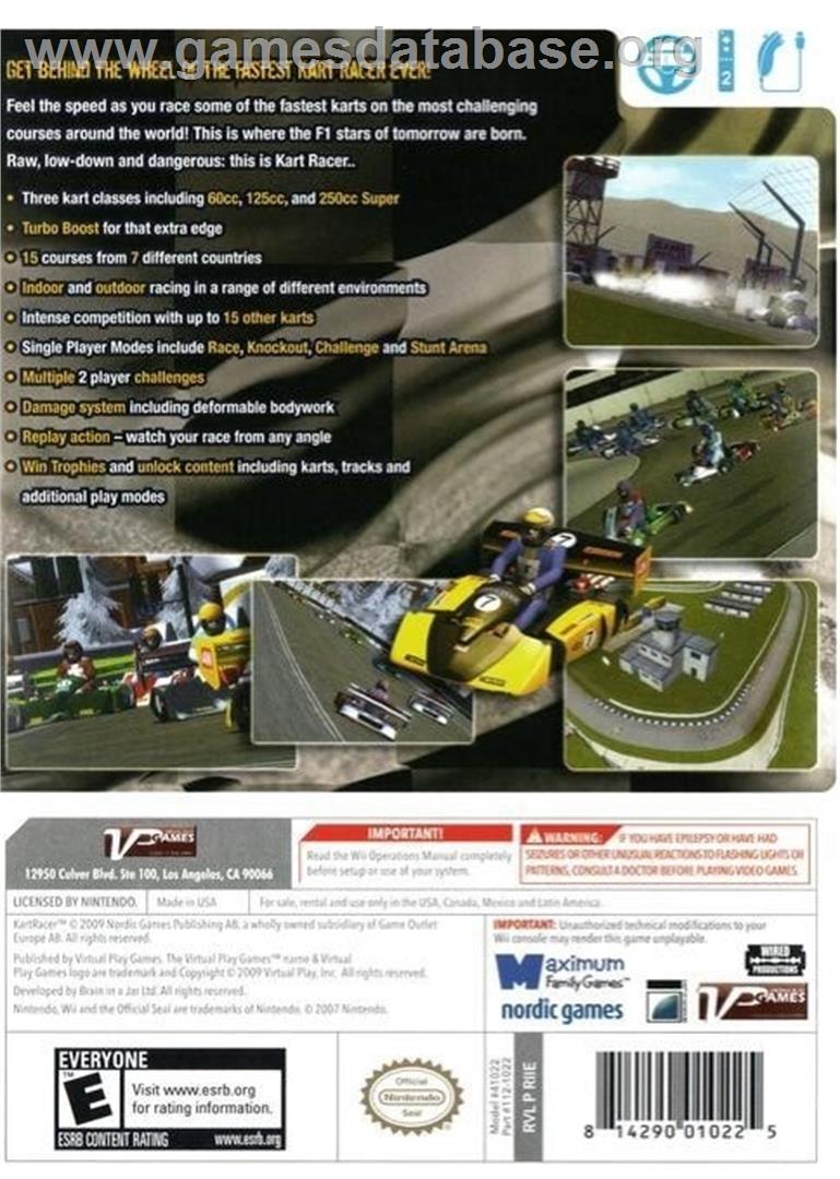 Kart Racer - Nintendo Wii - Artwork - Box Back