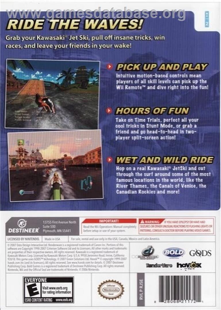 Kawasaki Jet Ski - Nintendo Wii - Artwork - Box Back