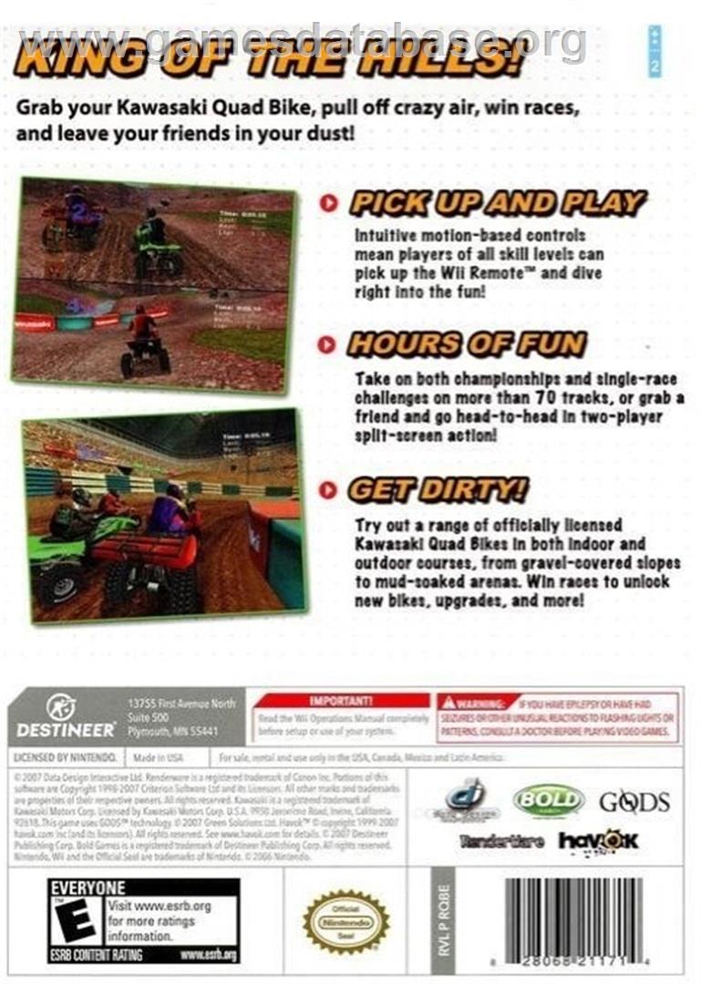 Kawasaki Quad Bikes - Nintendo Wii - Artwork - Box Back