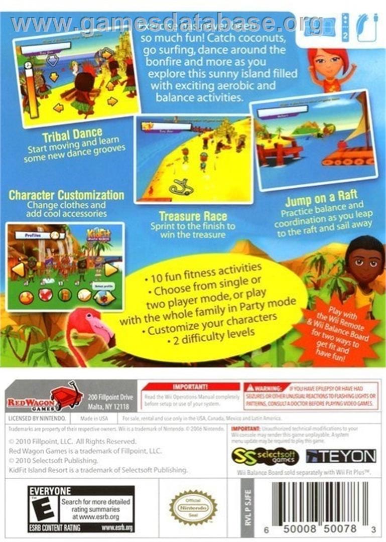 Kid Fit Island Resort - Nintendo Wii - Artwork - Box Back