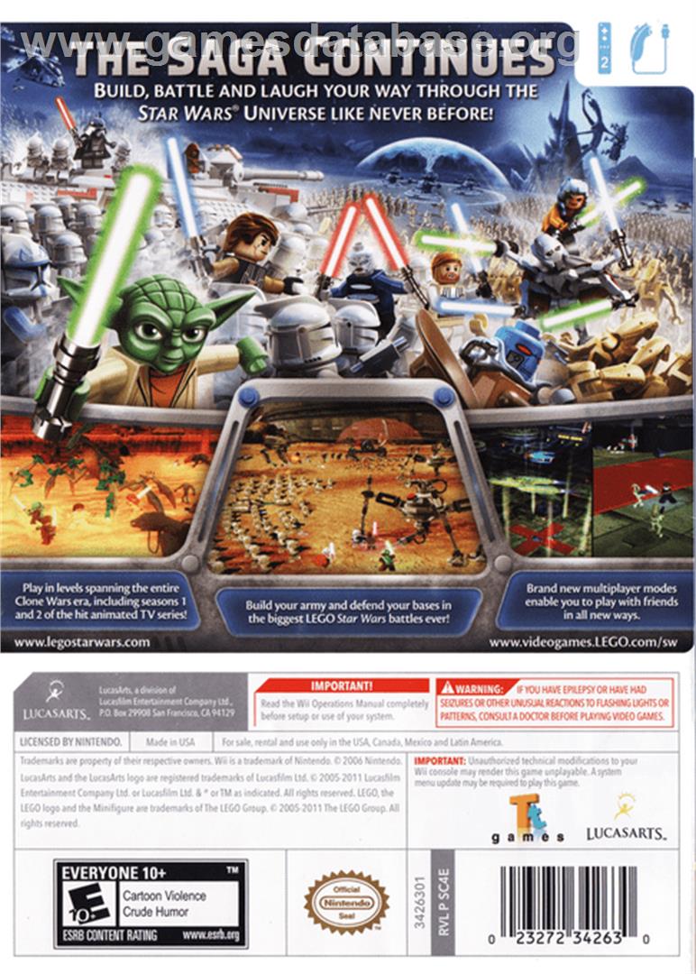 LEGO Star Wars III - The Clone Wars - Nintendo Wii - Artwork - Box Back
