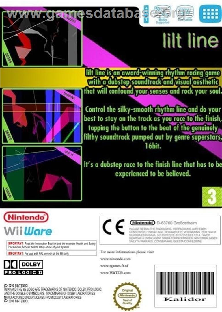Lilt Line - Nintendo Wii - Artwork - Box Back