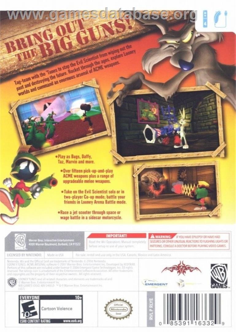Looney Tunes - Acme Arsenal - Nintendo Wii - Artwork - Box Back