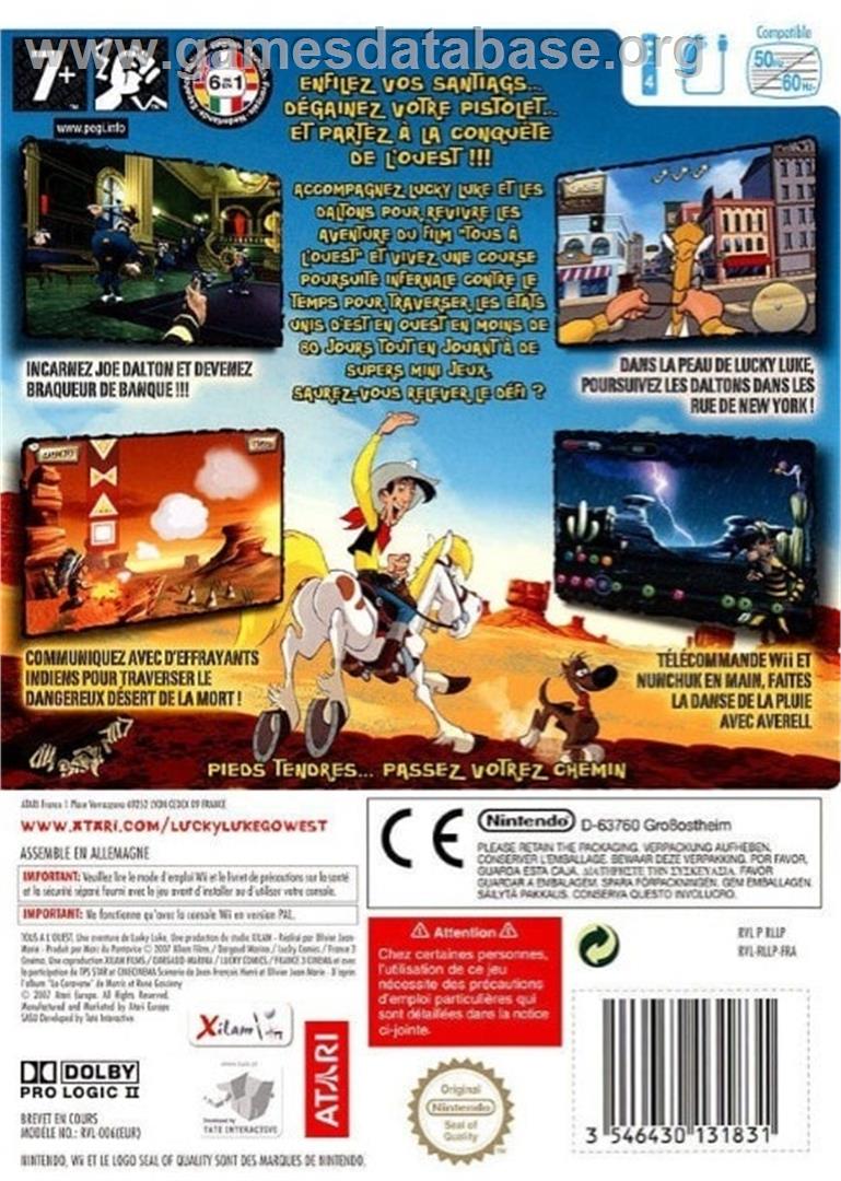 Lucky Luke - Tous À L'ouest - Nintendo Wii - Artwork - Box Back