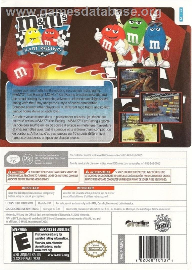 M And M's - Kart Racing - Nintendo Wii - Artwork - Box Back