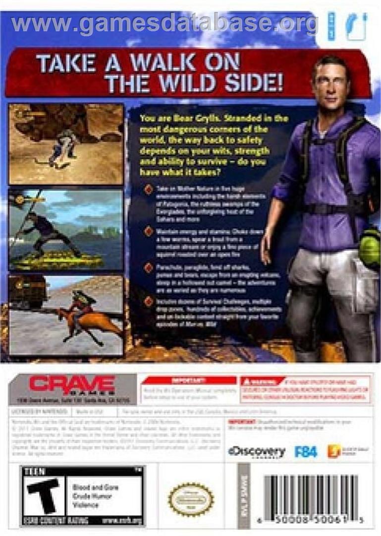 Man Vs. Wild - Nintendo Wii - Artwork - Box Back