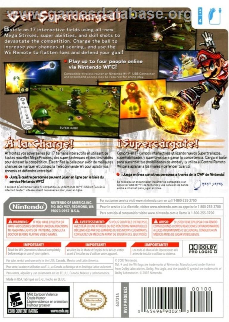 Mario Strikers Charged Football - Nintendo Wii - Artwork - Box Back