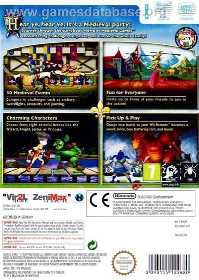 Medieval Games - Nintendo Wii - Artwork - Box Back