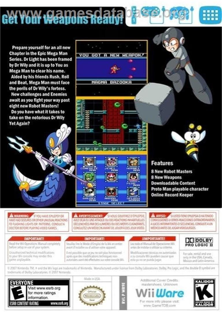 Mega Man 9 - The Ambition's Revival - Nintendo Wii - Artwork - Box Back