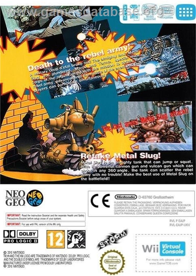 Metal Slug (NG) - Nintendo Wii - Artwork - Box Back