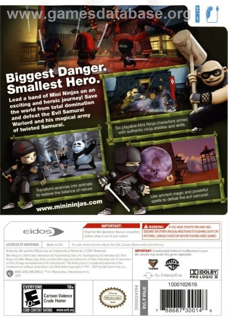 Mini Ninjas - Nintendo Wii - Artwork - Box Back