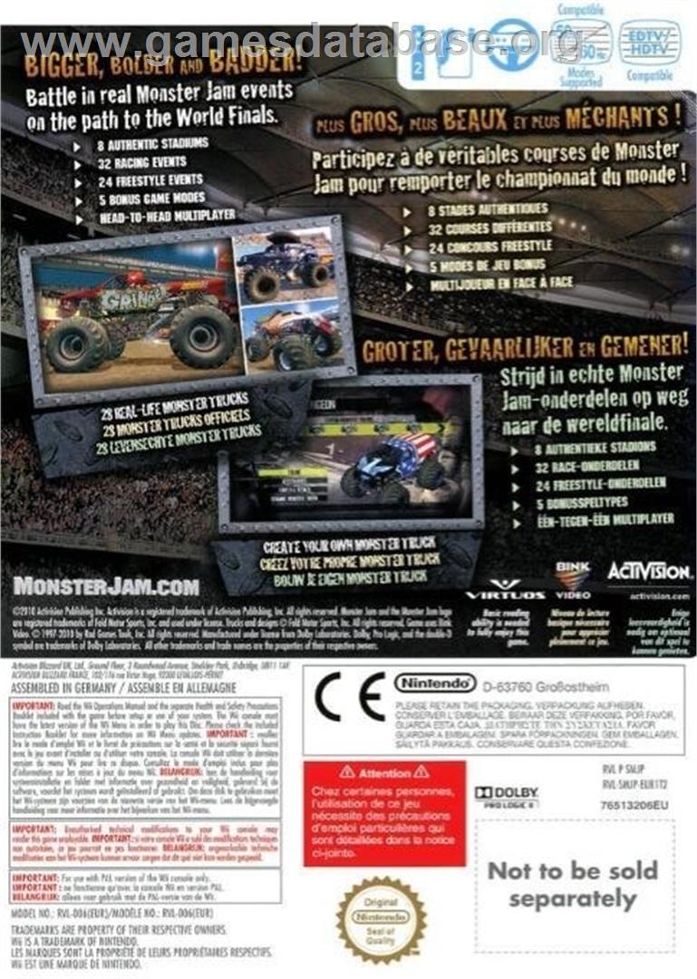 Monster Jam - Path Of Destruction - Nintendo Wii - Artwork - Box Back