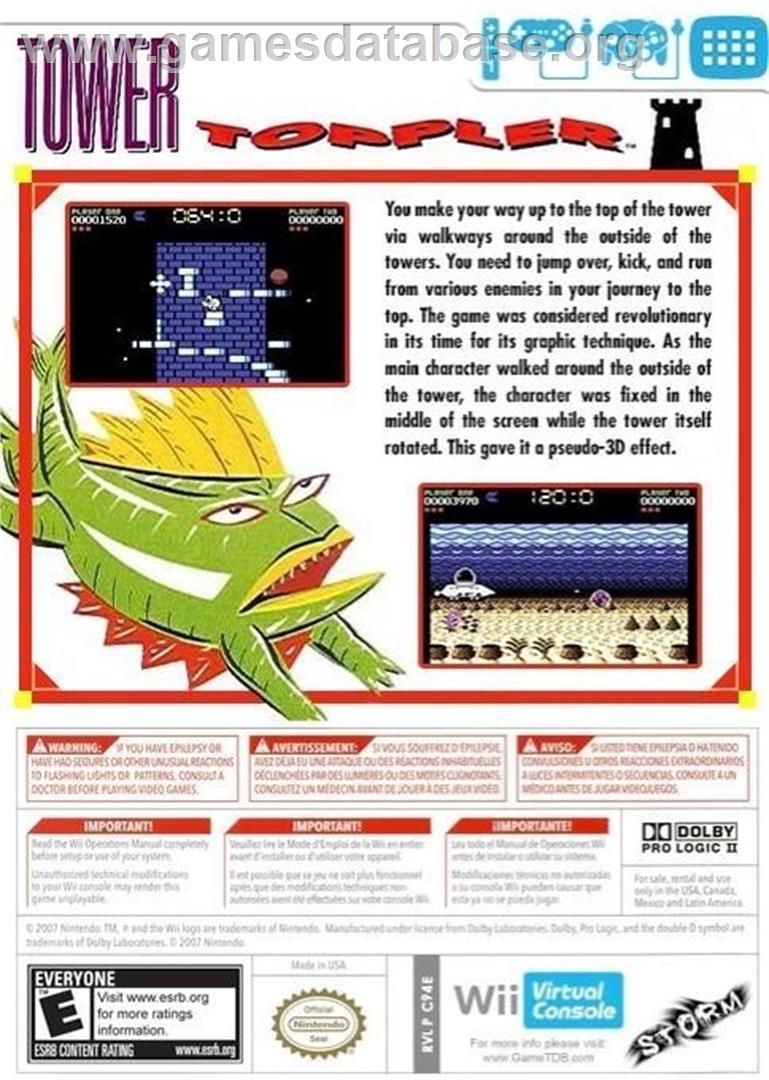 Nebulus (C64) - Nintendo Wii - Artwork - Box Back