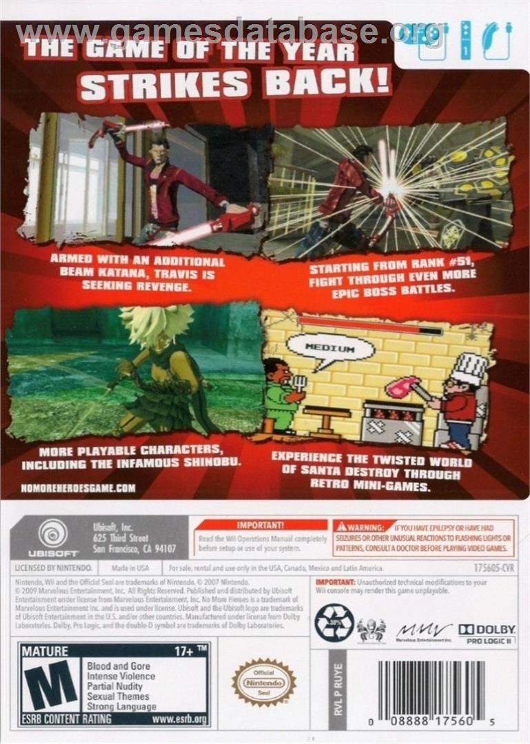 No More Heroes 2 - Desperate Struggle - Nintendo Wii - Artwork - Box Back