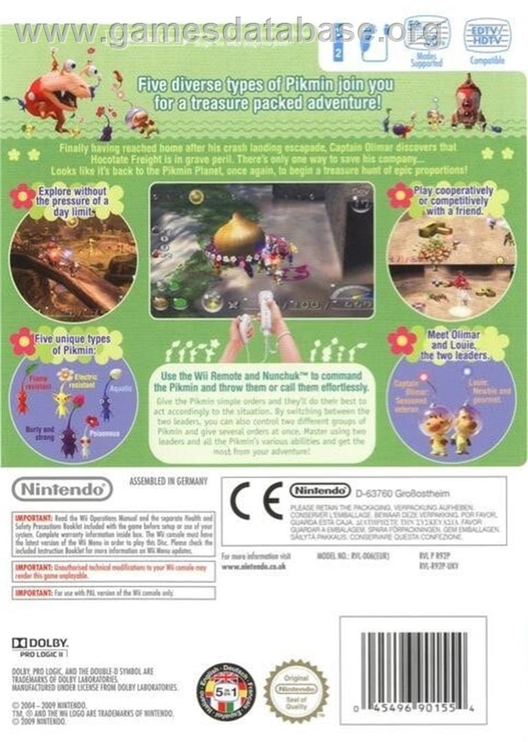 Pikmin 2 - Nintendo Wii - Artwork - Box Back