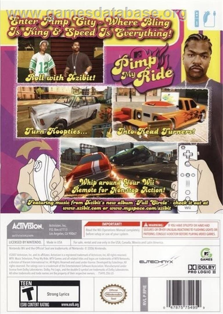 Pimp My Ride - Nintendo Wii - Artwork - Box Back