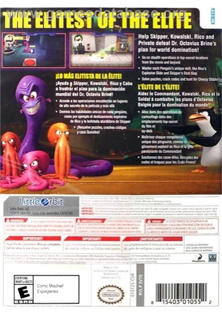 Pingouins De Madagascar - Le Docteur Blowhole Est De Retour, Les - Nintendo Wii - Artwork - Box Back