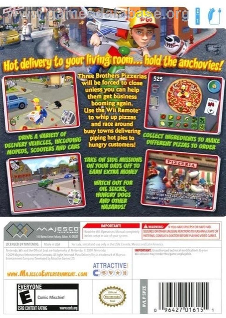 Pizza Delivery Boy - Nintendo Wii - Artwork - Box Back