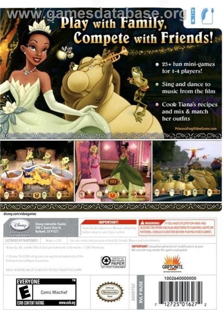 Princesse Et La Grenouille, La - Nintendo Wii - Artwork - Box Back