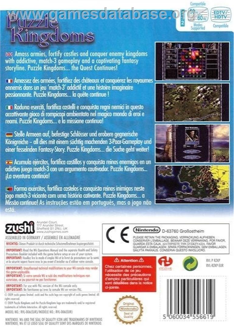 Puzzle Kingdoms - Nintendo Wii - Artwork - Box Back