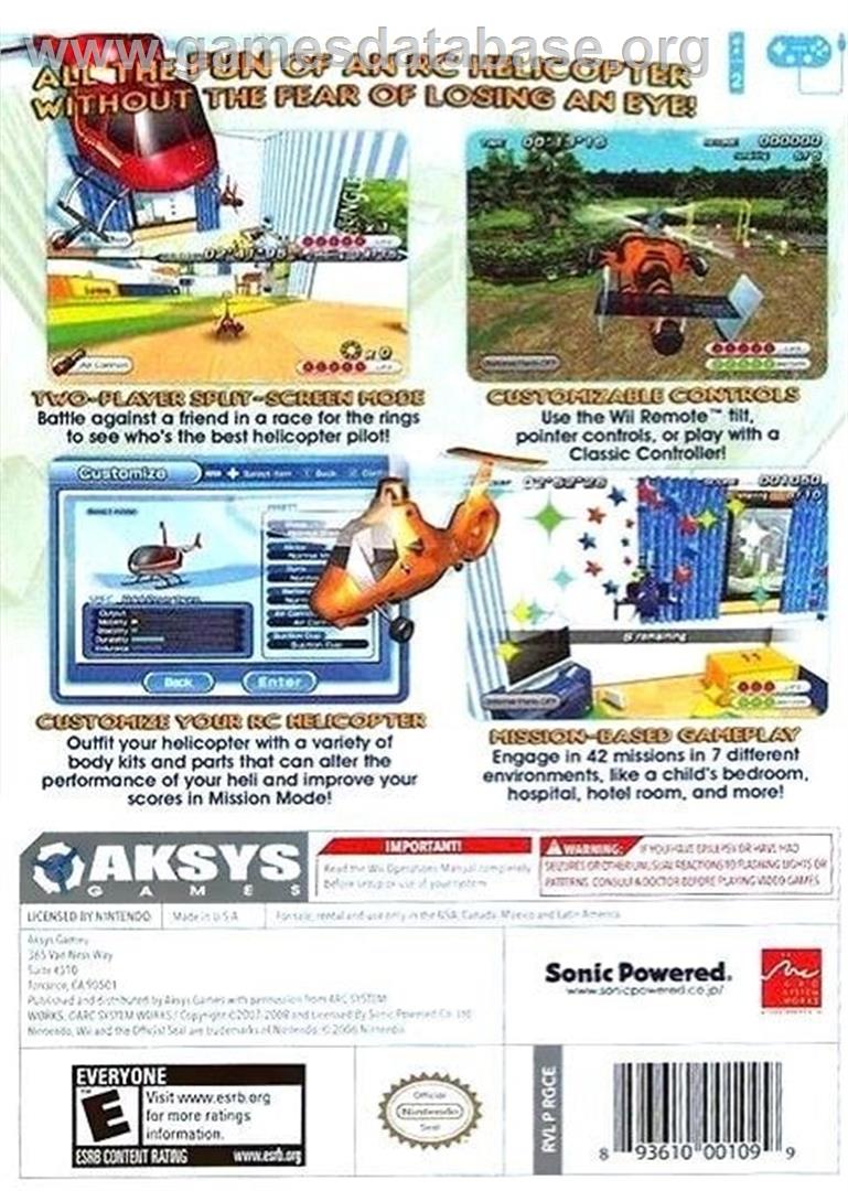 Radio Helicopter - Nintendo Wii - Artwork - Box Back