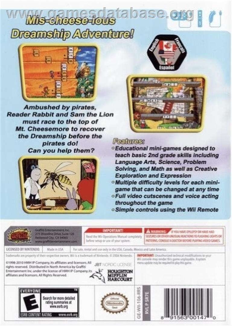 Reader Rabbit 2nd Grade - Nintendo Wii - Artwork - Box Back