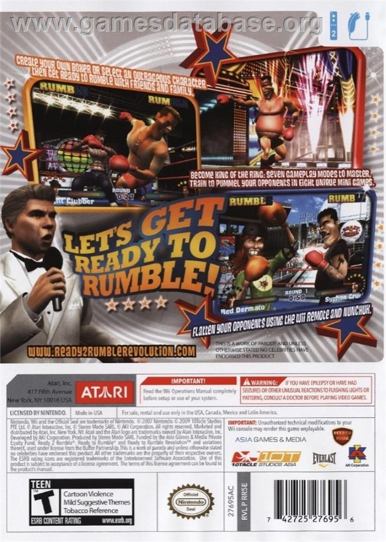 Ready 2 Rumble Revolution - Nintendo Wii - Artwork - Box Back