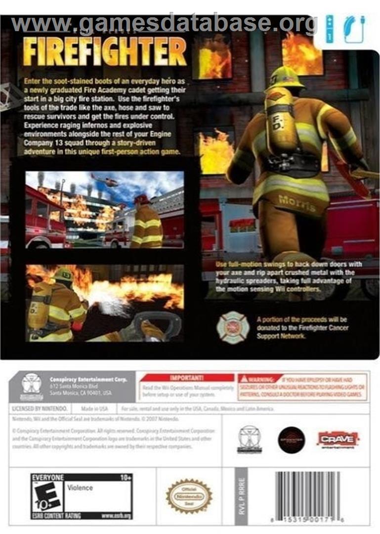 Real Heroes - Firefighter - Nintendo Wii - Artwork - Box Back