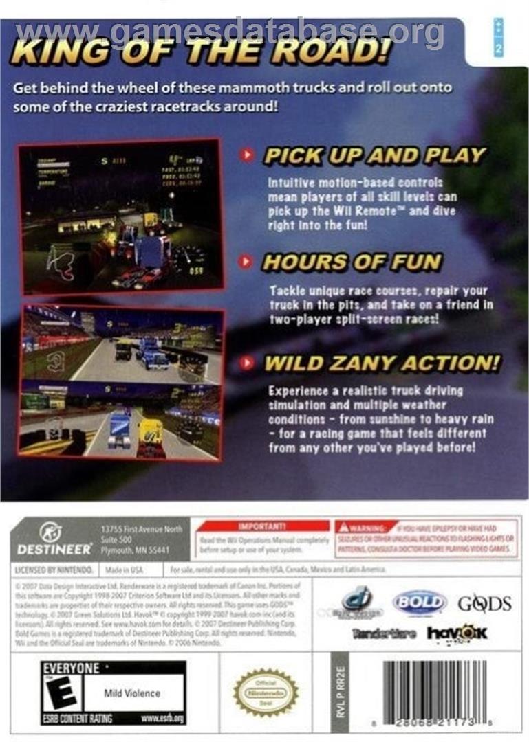Rig Racer 2 - Nintendo Wii - Artwork - Box Back