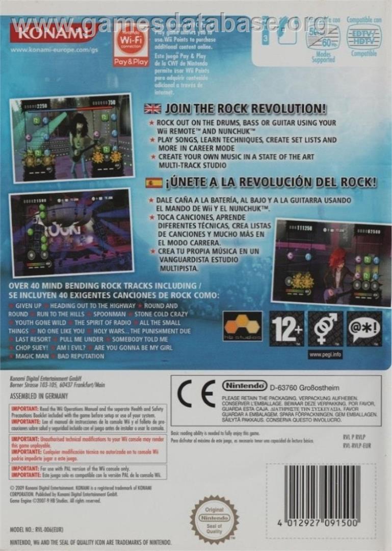 Rock Revolution - Nintendo Wii - Artwork - Box Back