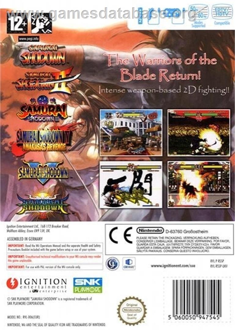 Samurai Shodown Anthology - Nintendo Wii - Artwork - Box Back