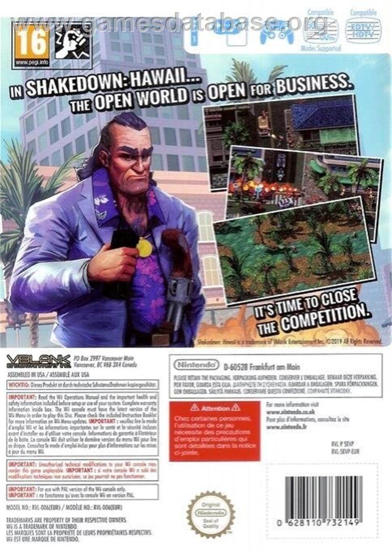 Shakedown - Hawaii - Nintendo Wii - Artwork - Box Back