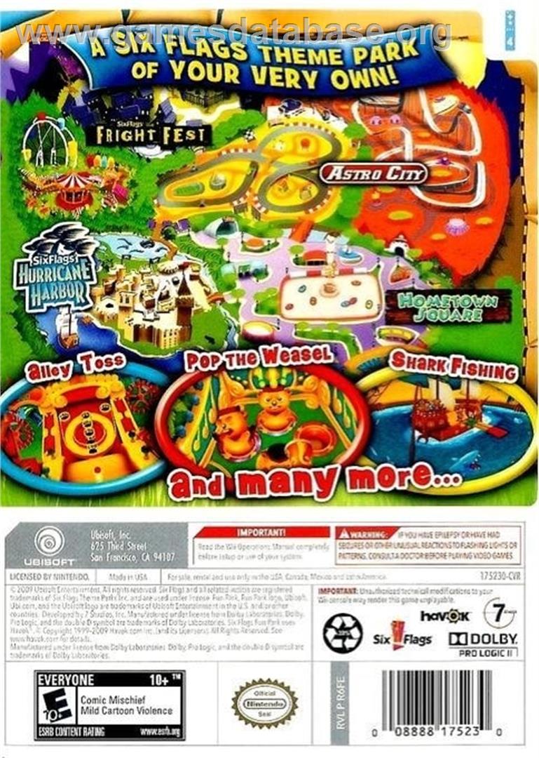Six Flags Fun Park - Nintendo Wii - Artwork - Box Back