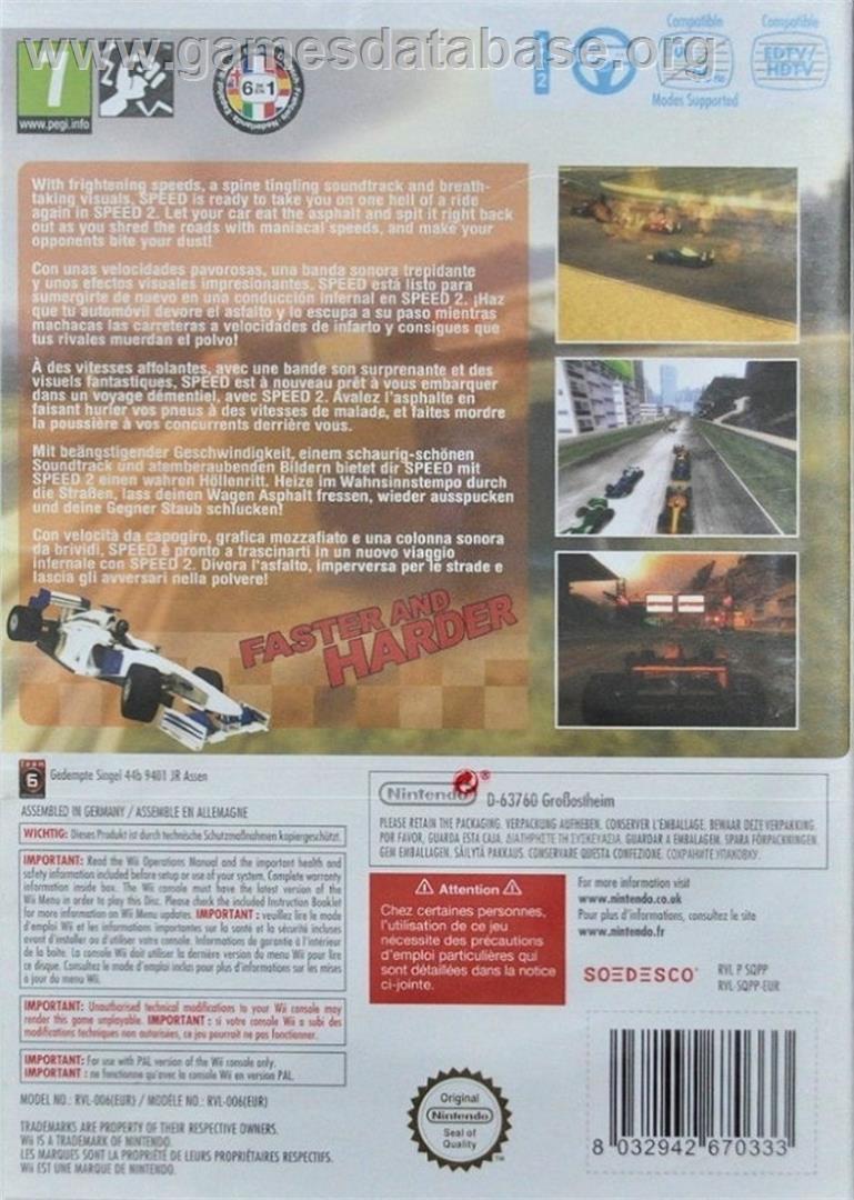 Speed 2 - Nintendo Wii - Artwork - Box Back