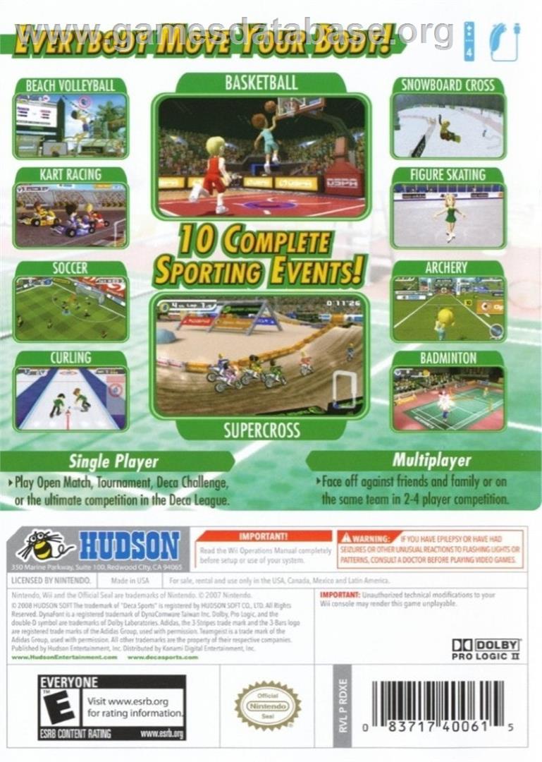 Sports Island - Nintendo Wii - Artwork - Box Back