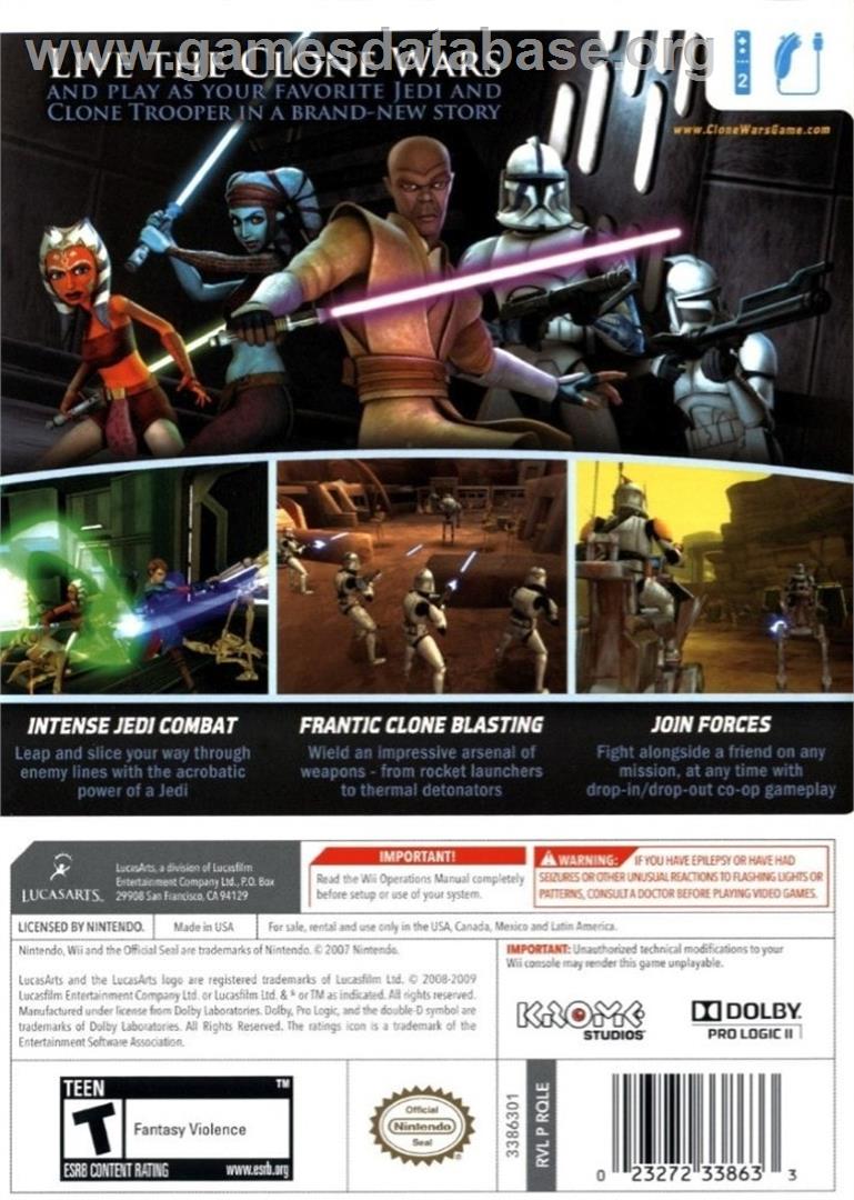 Star Wars The Clone Wars - Les Héros De La République - Nintendo Wii - Artwork - Box Back