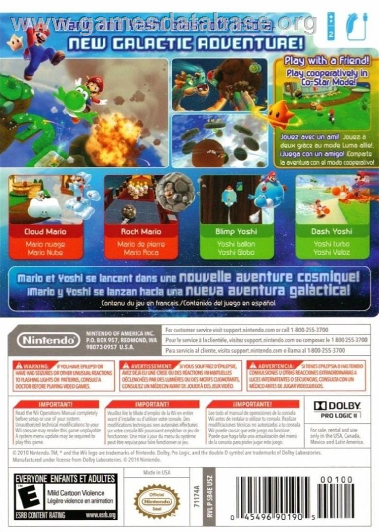 Super Mario Galaxy 2 - Nintendo Wii - Artwork - Box Back